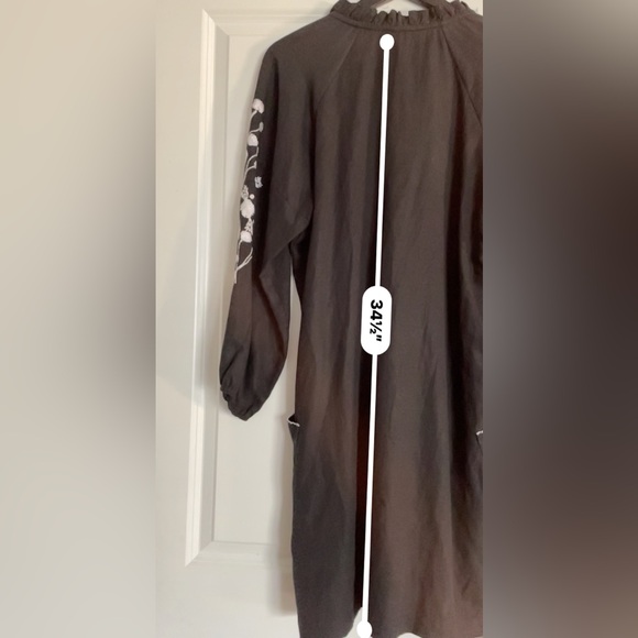 Dolan at Anthropologie Shift Dress Black White SizeM Embroidered Baggy Bohemian - Picture 13 of 14